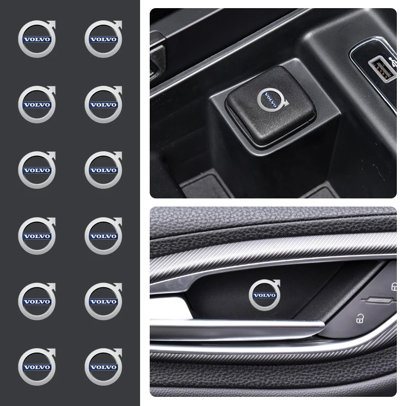 

1/2/5/10pc Car logo Interior Sticker Central control Decals Emblem Badge For Volvo Mazda Opel Nismo Nissan Skoda Peugeot Citroen