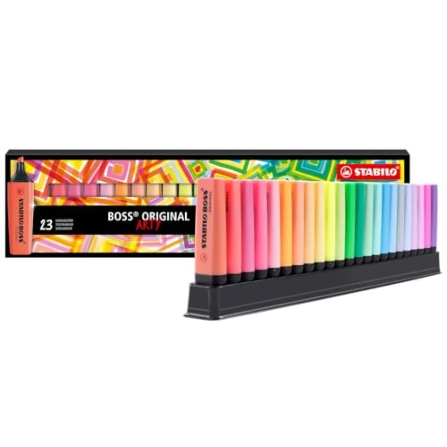 

- BOSS ORIGINAL - Highlighter - ARTY - Deskset of 23 - Assorted colors