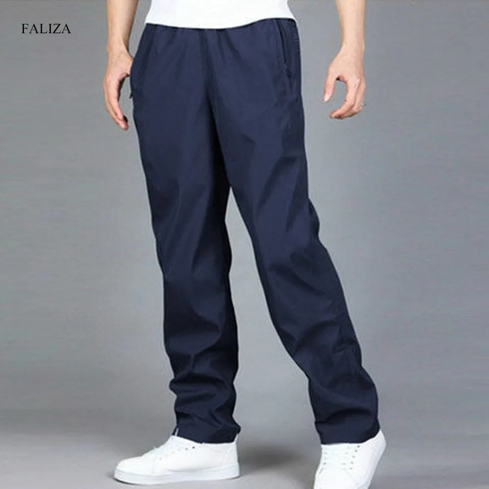 FALIZA SPring Casual Pants Mens Oversized Sweatpants Gray Loose Resistant Breathable Sports Trousers Running Tracksuit Plus 5XL