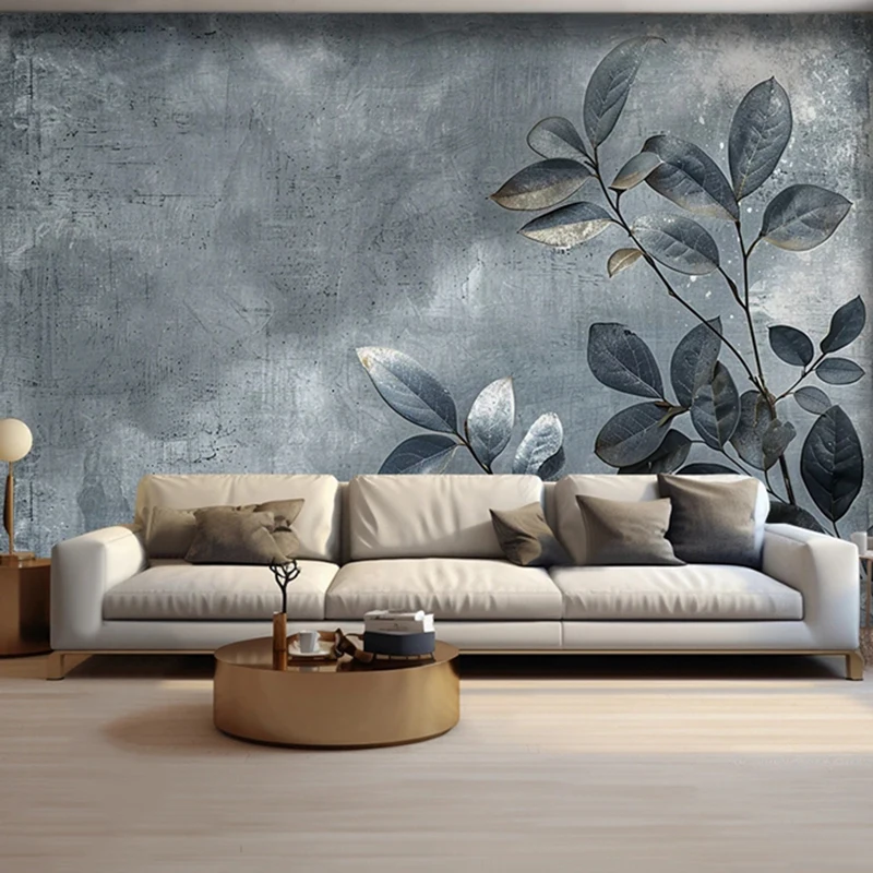 Custom Large Size Wallpaper 3D Retro European Style Plants Flowers Leaves Abstract Mural Wall Painting Living Room Background