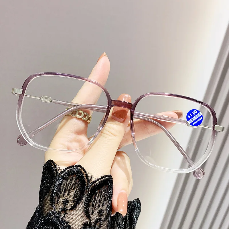 

Anti-Blue Light Reading Glasses Women's Fashion Trendy Large Frame Bright Edge Net Red Live Broadcast Ultra-Light Plain Anti-Blu