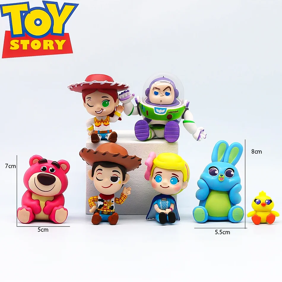 

5cm 7pcs/set Disney Toys Story 4 Woody Buzz Lightyear Action Figure Anime Decoration Collection Figurine Toy Model For Children