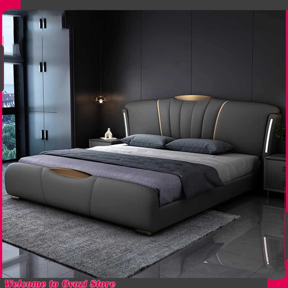 

Handle Drawer Bed Night Light Storage King Bedroom Bed Double Modern Camas De Matrimonio Dormitorio Furniture Accessories