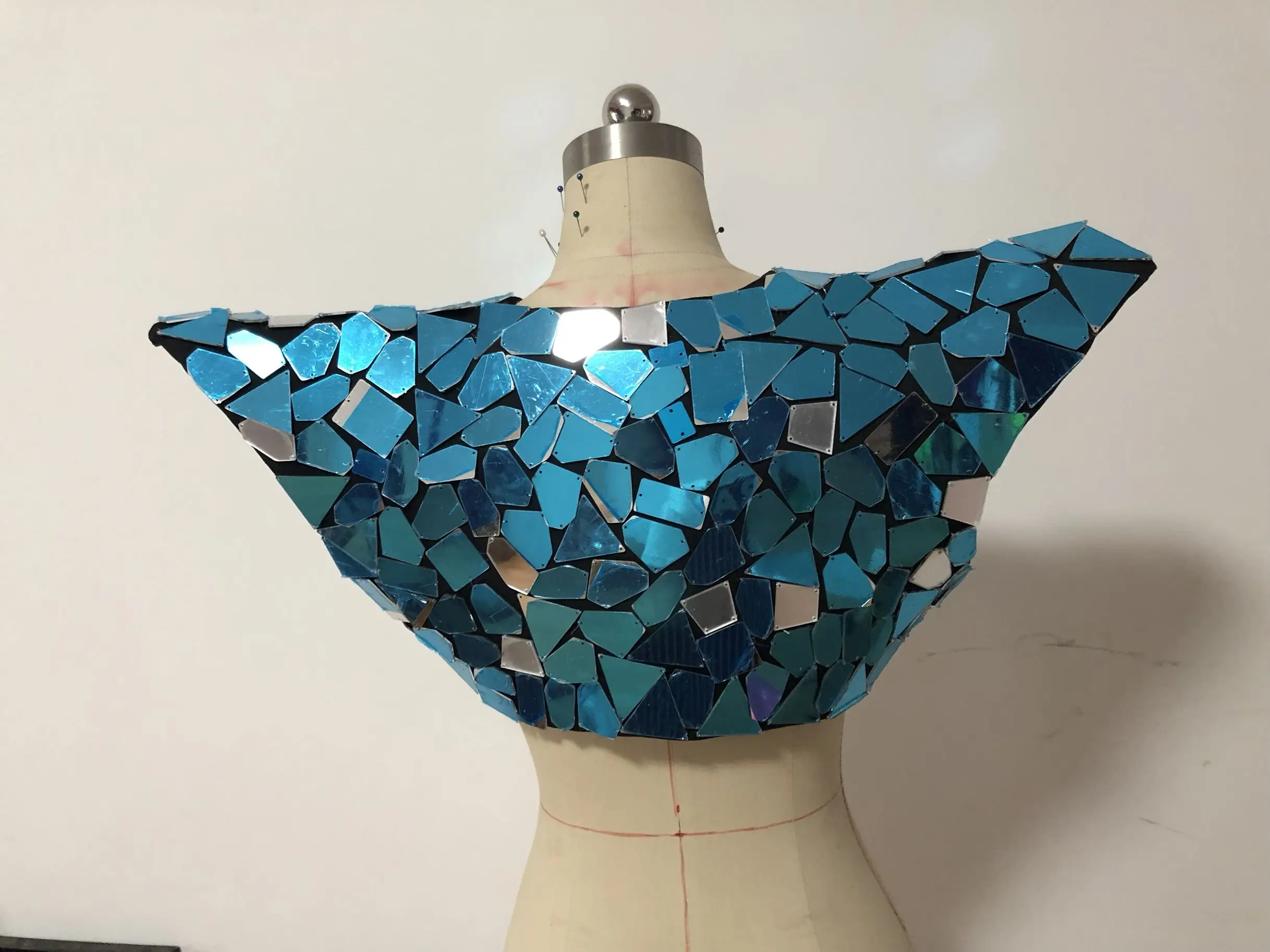 새로운 실버 미러 스팽글 어깨 패드 조끼 양복 조끼 남성 여성 가수 댄스 무대 공연 댄스 의상