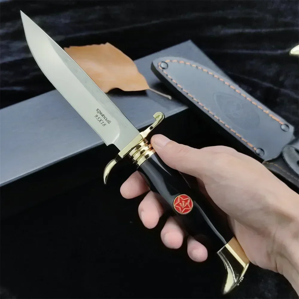 Outdoor Russian Finka NKVD KGB Protable Fixed Blade Knife 440C Blade Mirror Finish Tactical Military Knives Camping Hunting Tool