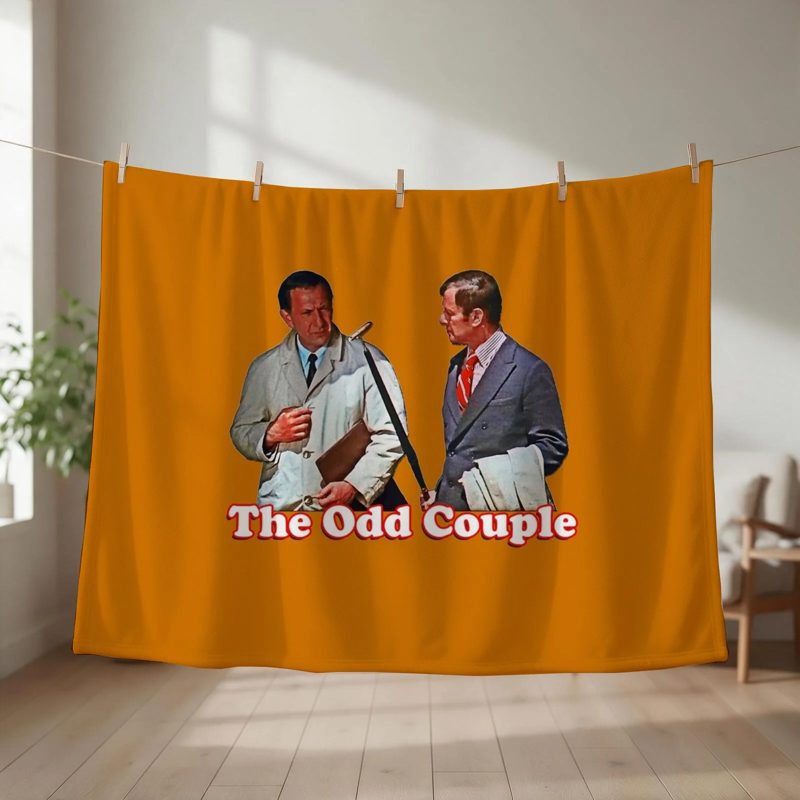 Retro Throwback The Odd Couple Felix and Oscar Tribute Throw Blanket Flannel Fabric valentine gift ideas Large Blankets