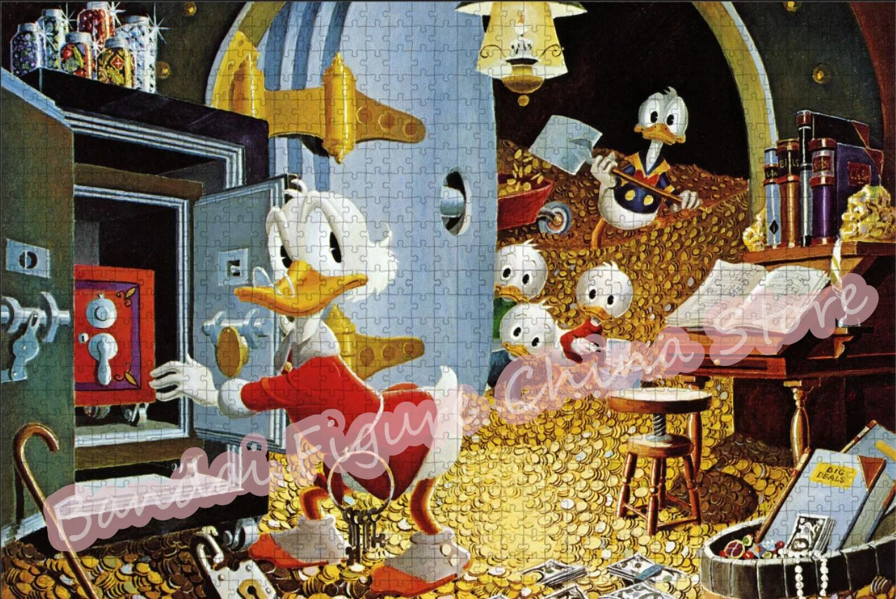 Puzzle Disney Donald Duck pour enfants, impression de dessin animé, cadeaux de jeu de famille, cadeaux de Noël, UnmunScrooge, 300 pièces, 500/1000 pièces