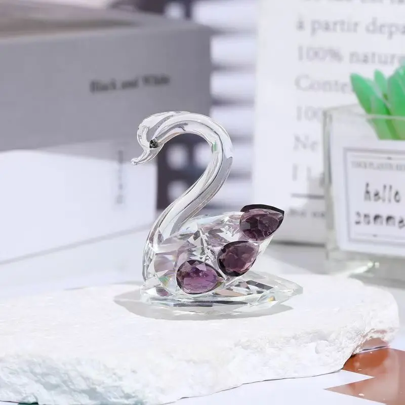 تمثال كريستال البجعة العادي ، ديكور الزفاف ، الحرف اليدوية الإبداعية ، هدايا عيد الحب #4