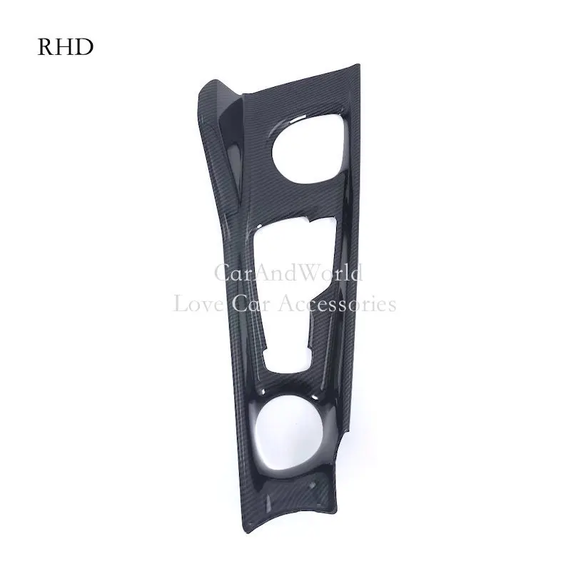 RHD Carbon Fiber Gearbox Gear Shift Frame Panel Cover Trims Frame Car Decorative Accessories For TOYOTA C-HR CHR IZOA 2018-2020