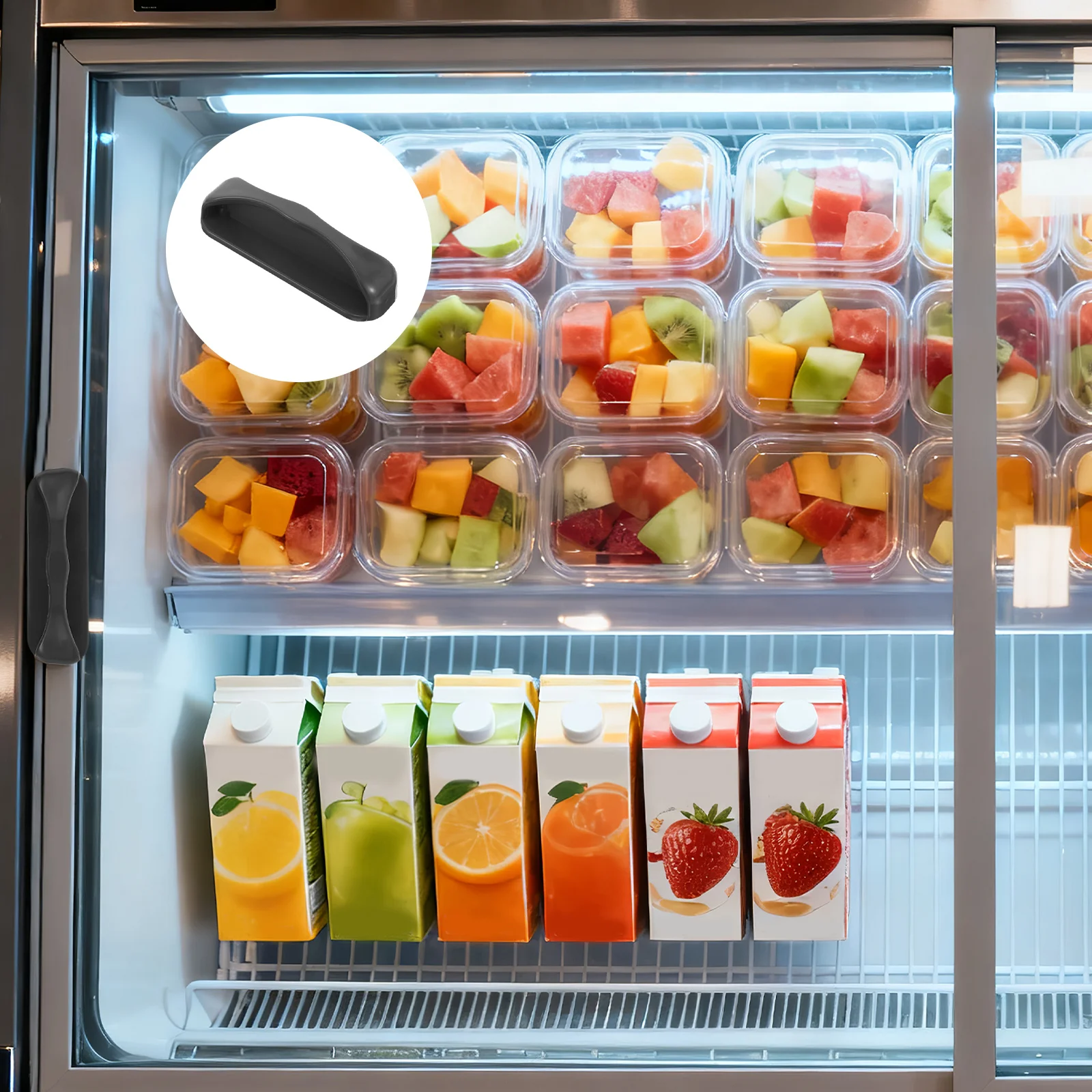 

Freezer Door Handle Heavy Duty Plastic Fridge Handle Replacement Commercial Cooler Pull Anti-Slip Grip Screw Included