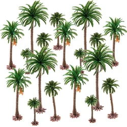 Height 6-15cm Coconut Palm Tree Model DIY Park Rainforest Train Railroad Decoration Building Landscape Miniature Tree 5Pcs