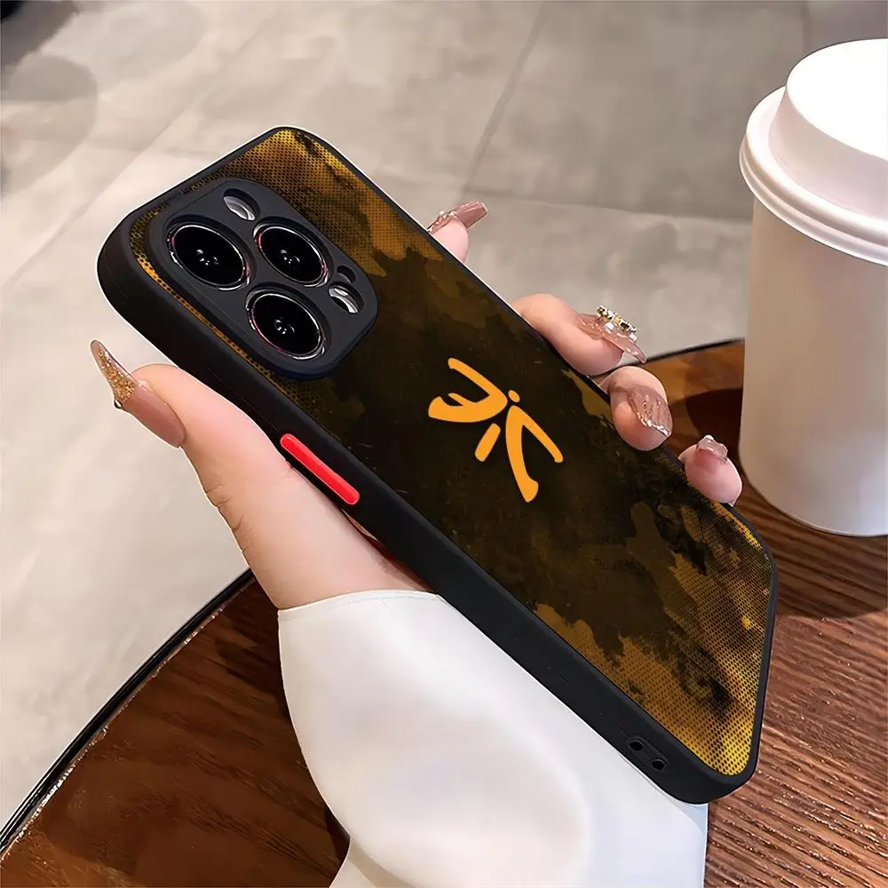 Funda de teléfono Cs Go Fnatic FNC Club negra para iPhone 13ProMax 16 15 12 11 14 Pro Max Mini Plus Max X XR cubierta mate