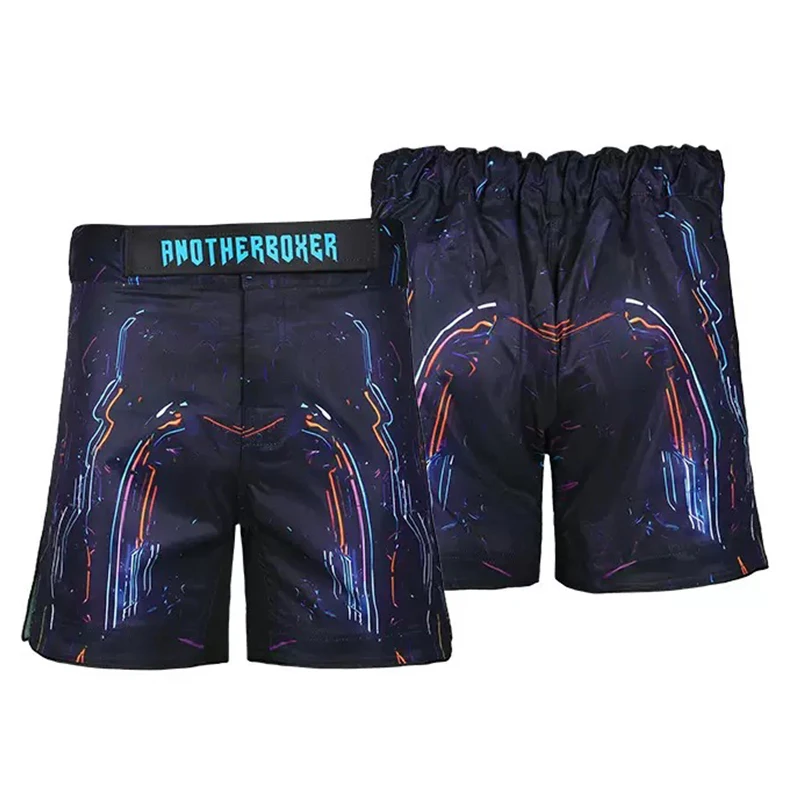 Men Women MMA Combat Shorts Quick Dry Sweat Wicking Satin Kickboxing Muay Thai Shorts BJJ Sparring Grappling Martial Arts Outfit