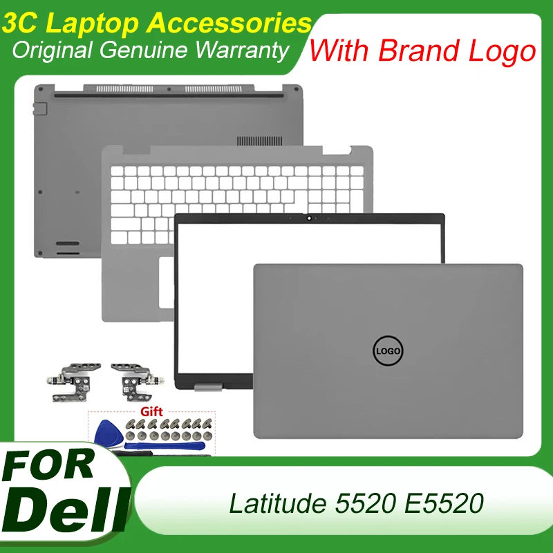 

New For Dell Latitude 5520 E5520 Laptop LCD Back Cover Frame Front Bezel Palmrest Bottom Case Panel 0GYKGD 0GV7CX 0RGRJJ Silver