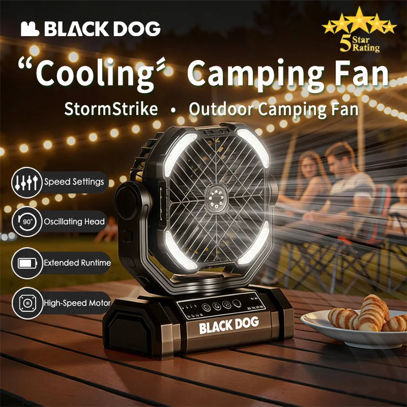 

Портативный настольный вентилятор BLACKDOG с фонариком для кемпинга, перезаряжаемый мини-вентилятор для палаток и путешествий, небольшой персональный вентилятор для дома