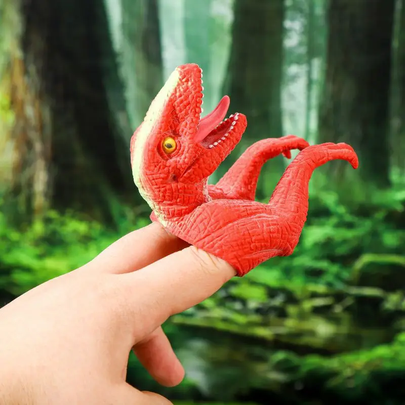Burattino da dito Dinosauro Giocattoli antistress Bambola da dito in PVC Tyrannosaurus Rex Interazione genitore-figlio Novità Fidget Toys