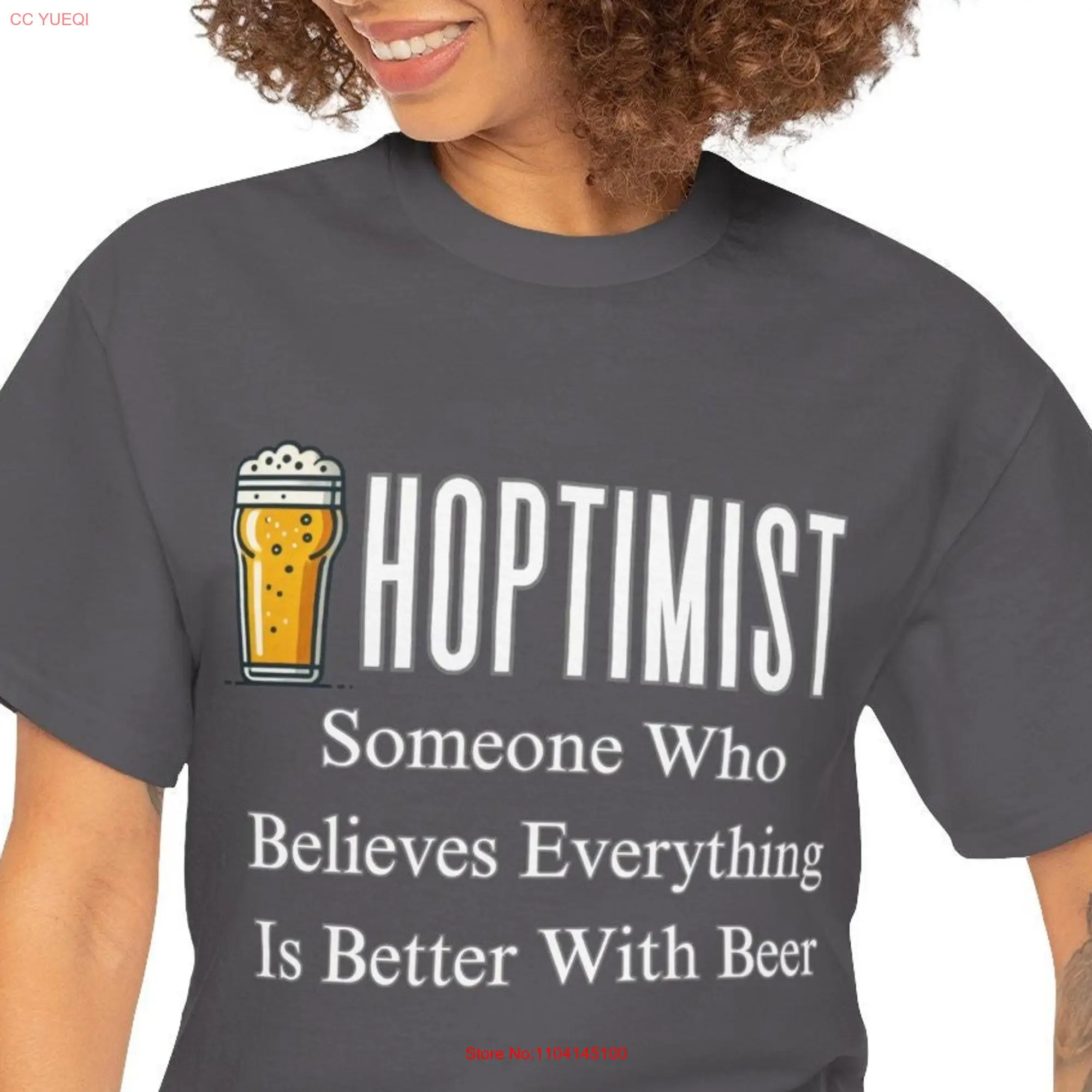 Beer T Shirt Hoptimist Someone Who Believes Everything is Better With Lover Fun Sayings long or short sleeves