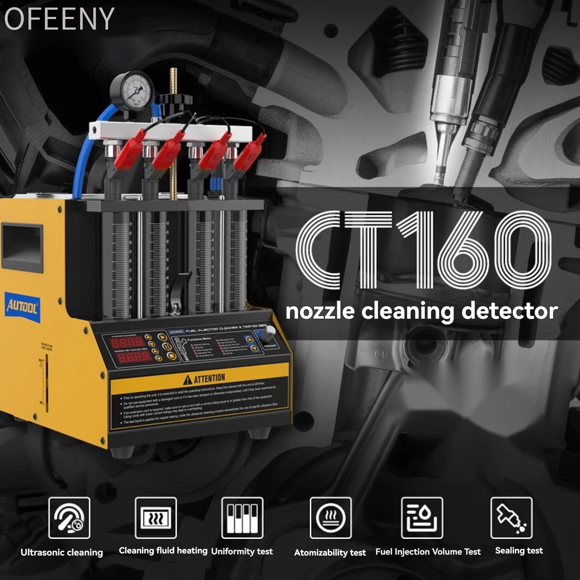 

Ультразвуковой тестер-очиститель топливных форсунок AUTOOL CT160, 110В/220В, совместимый с ГБО, диагностическое оборудование для автомобилей