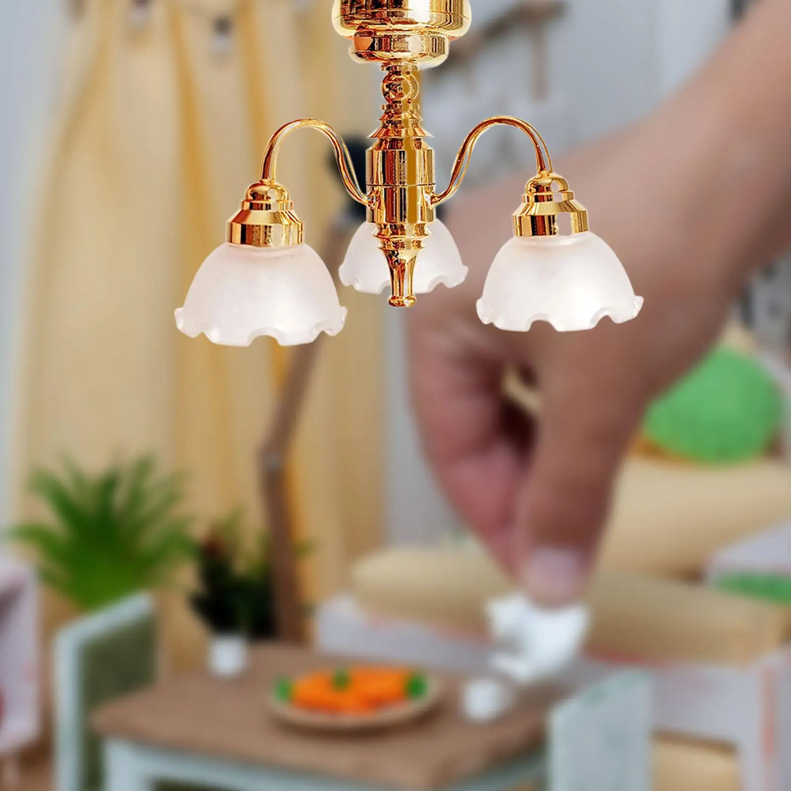 ドールハウス シャンデリア 誕生日プレゼント ミニチュア リビングルーム オフィス キッチン用 A