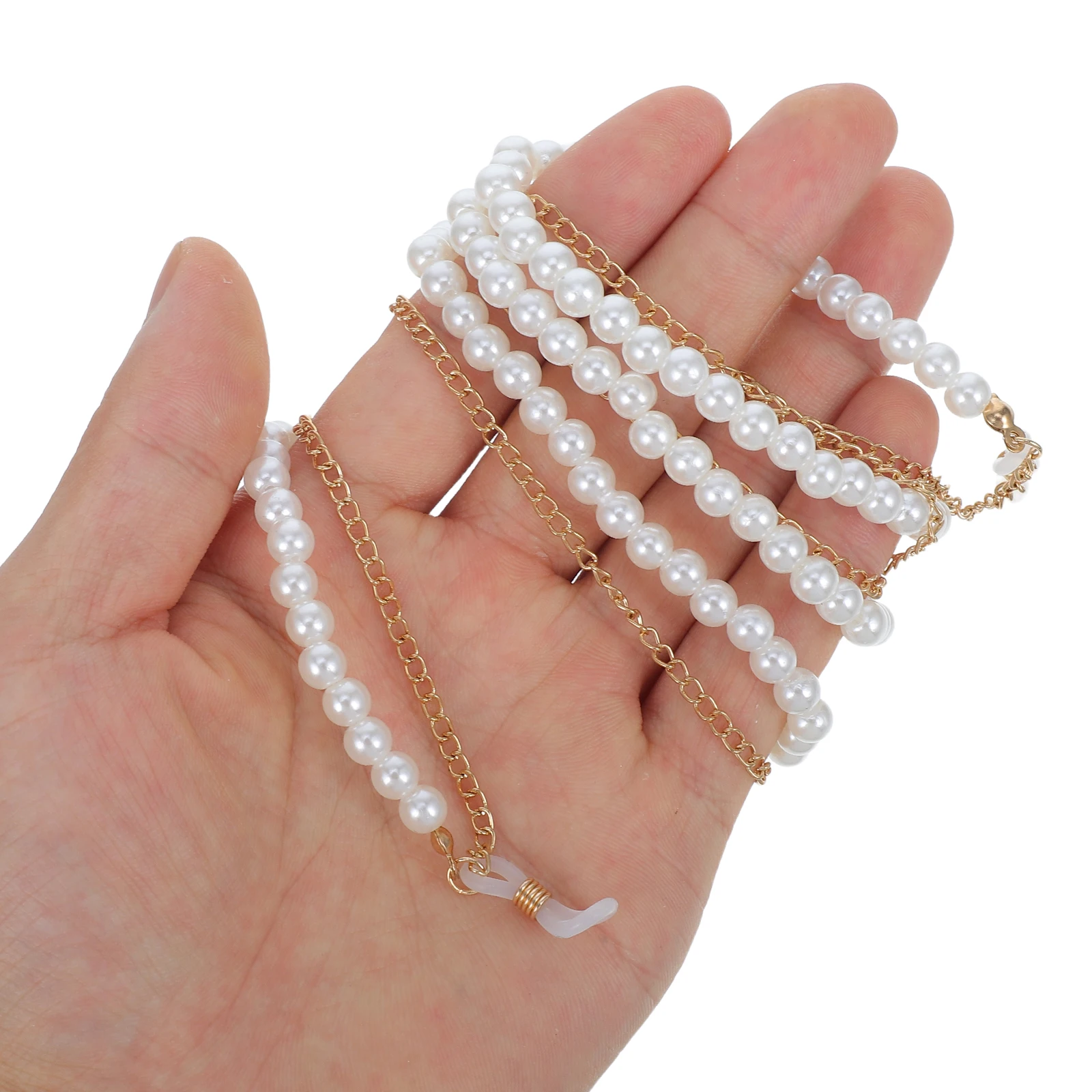 Glasses Chain Eyeglass Strap Lanyard for Women Neck Holder Beaded Golden Retainer Miss