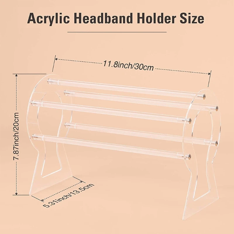 Multifunctional Headband Holder Clear Jewelry Perfect Headband Display for Teen Girl Women Gifts