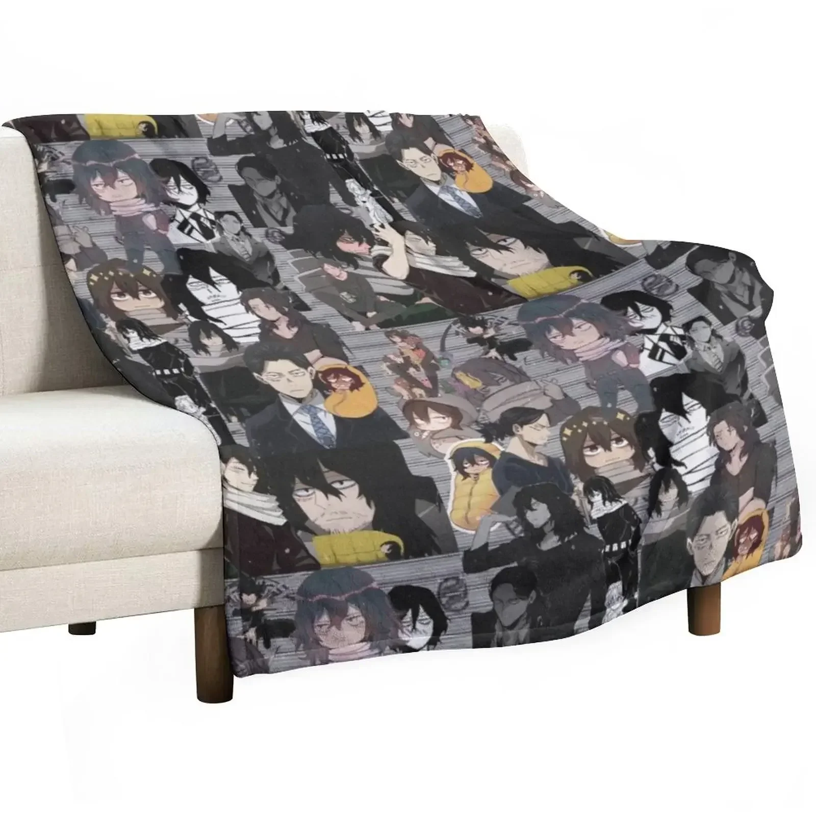 Aizawa Shota Collage Throw Blanket Large Single halloween Blankets