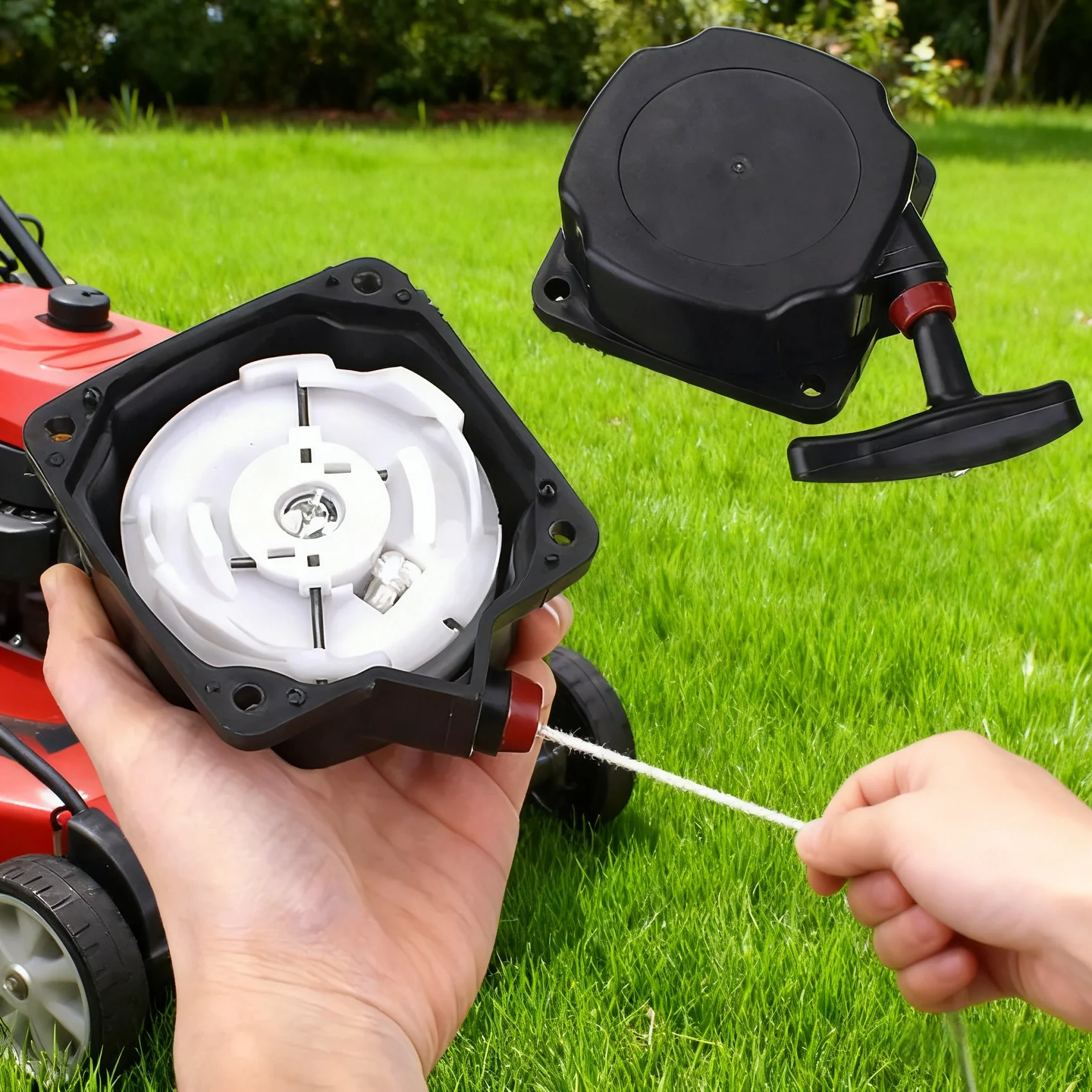 1Set 80mm Lawnmower Recoil Pull Starter & Pull Panel Set, Cutter Strimmer Lawnmower Start For Lawn Mover Trimmer 40-5 Accessorie