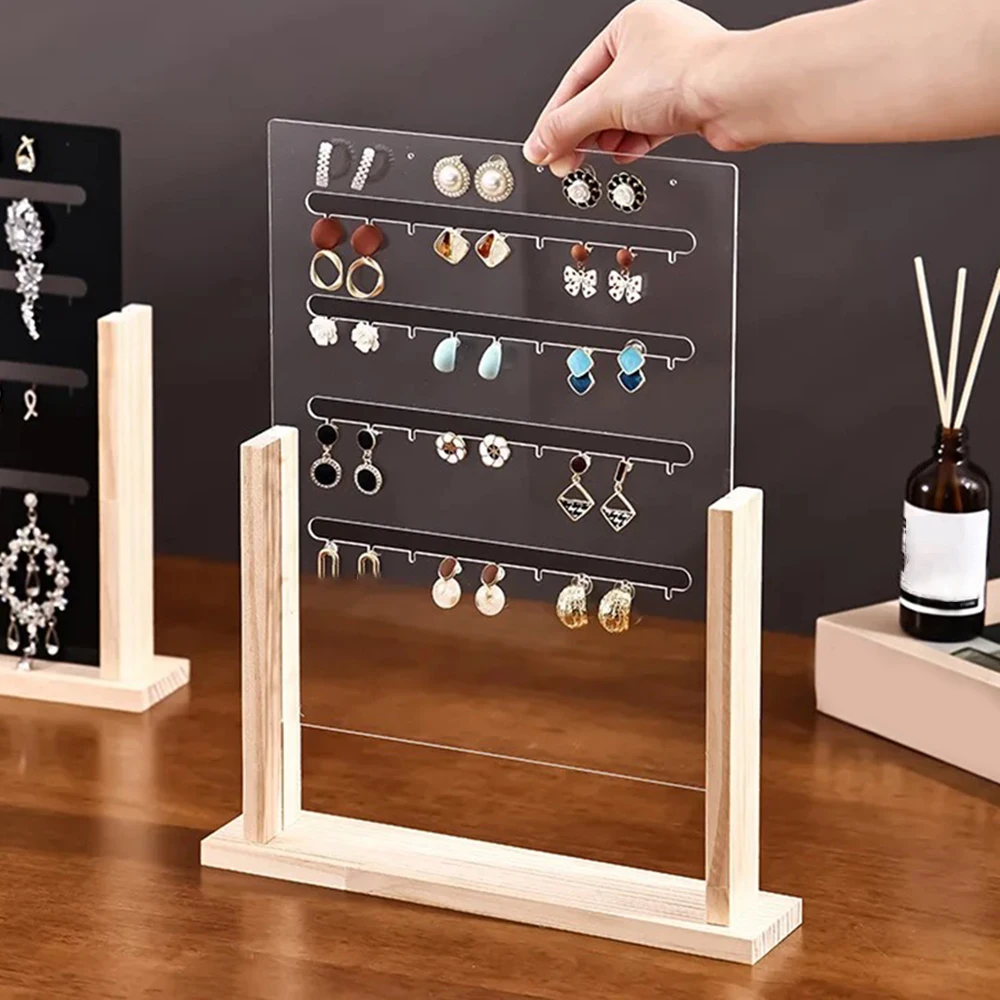 أقراط المجوهرات عرض موقف حلقة رئيسية عرض حامل سحر المنظم أقراط دعم تخزين حامل مجوهرات شفاف