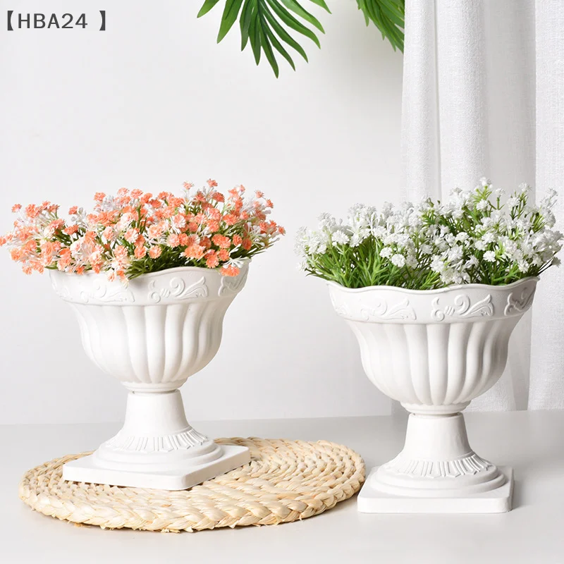 Large Outdoor Planter Roman Column Flower Pot Planting Pots Balcony Household White Plastic Porch Decor Flowerpot