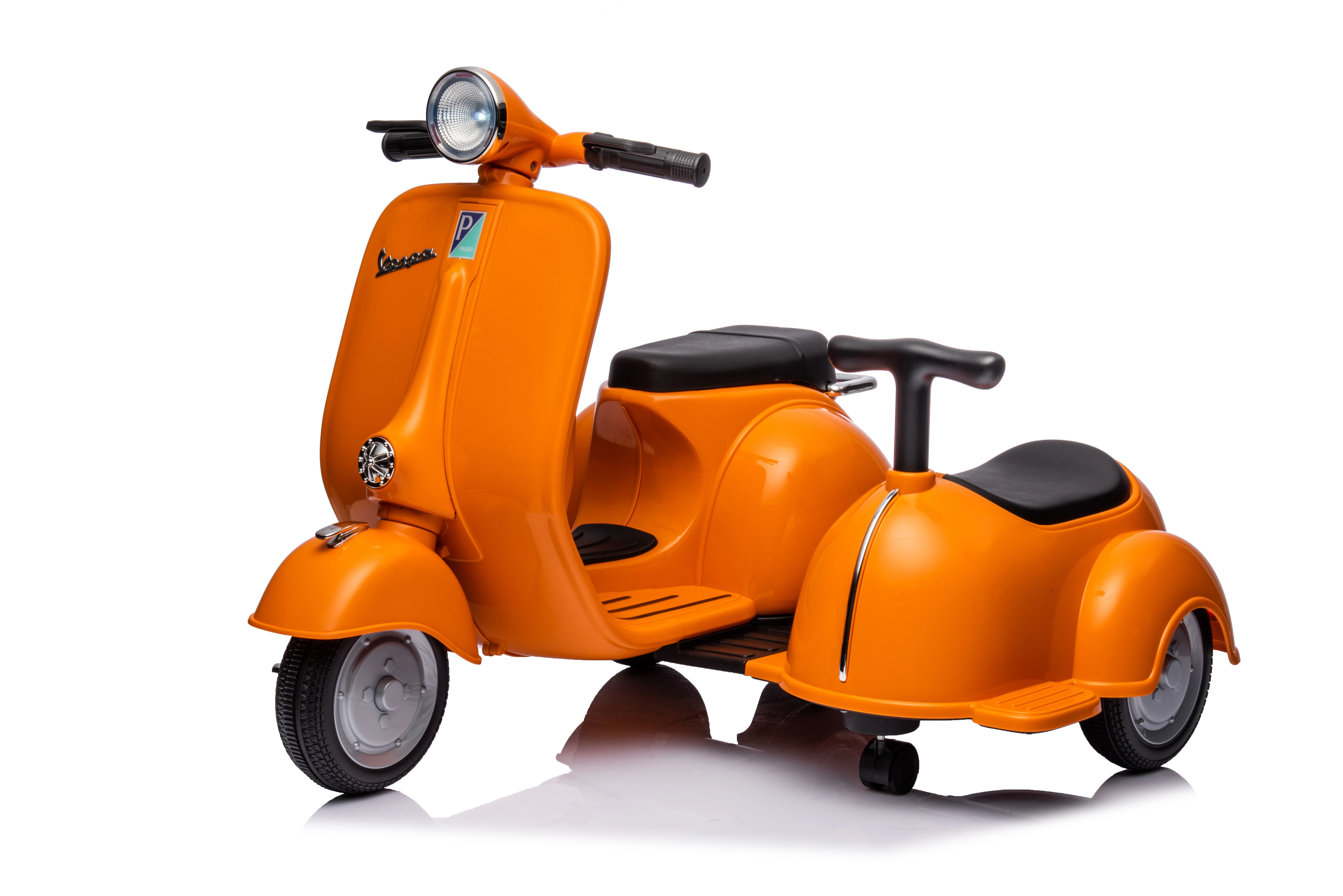 6V LICENSED Vespa Scooter Motorcycle with Side Car for kids Kids Ride-On Electric car for Kids Ride On Car