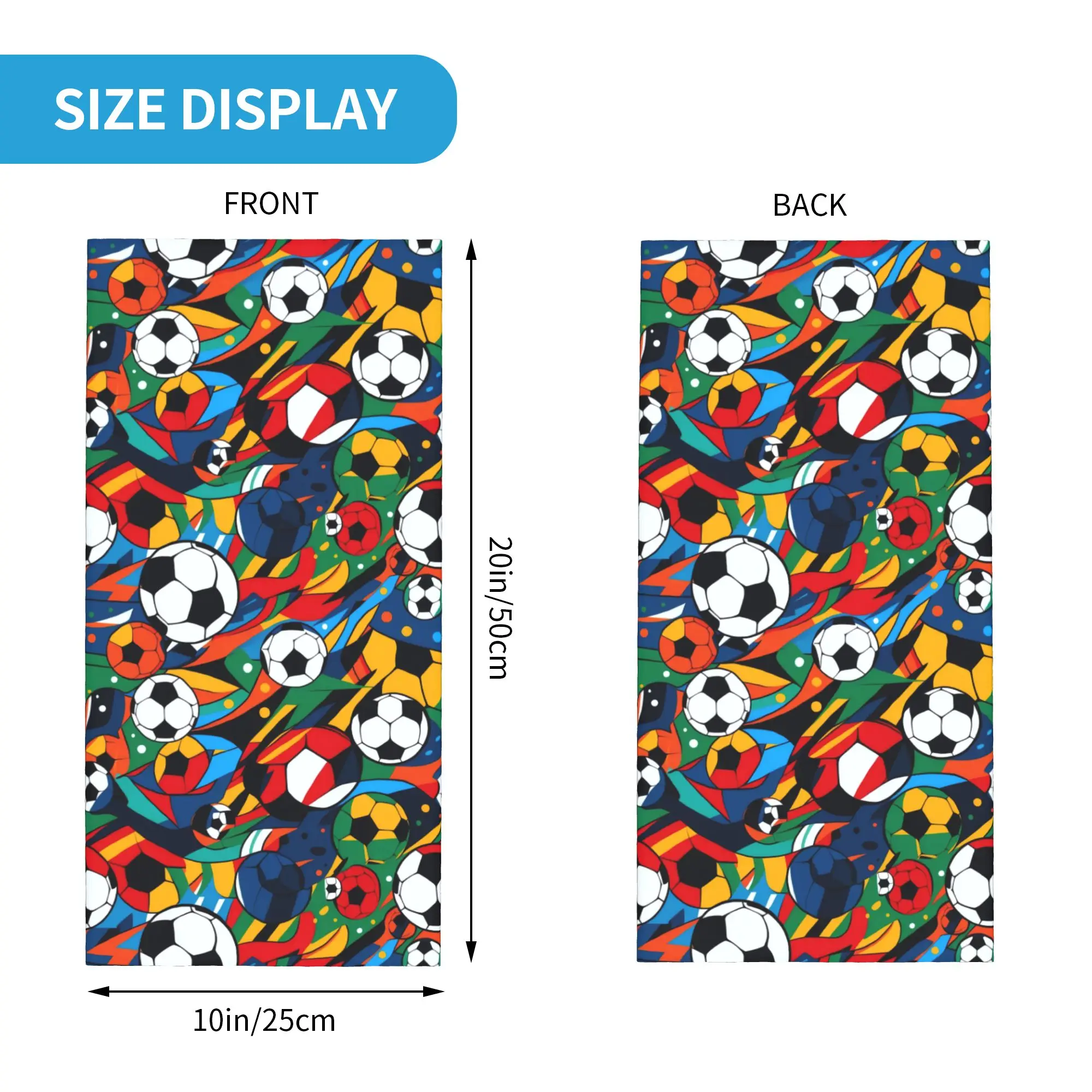 Custom Cool Soccerly Footbally Print  Bandana Winter Neck Warmer Men Windproof Wrap Face Scarf for Ski  Gaiter Headband