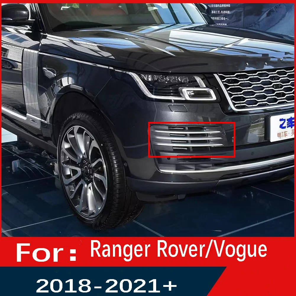 Car Front Bumper Grille Fog Light Lamp Grill Air Vent Cover Trim For Land Rover Ranger Rover/Vogue L405 2018 2019 2020 2021 2022