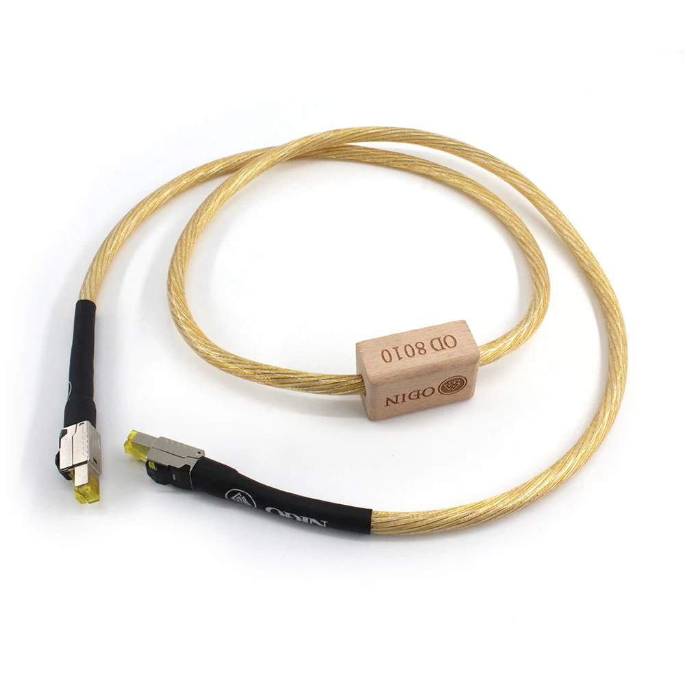 One Piece  Nordost ODIN Gold/White Silver Plated Conductor Ethernet Cable Cat8 Speed Lan Cable RJ45 Network Patch Cable