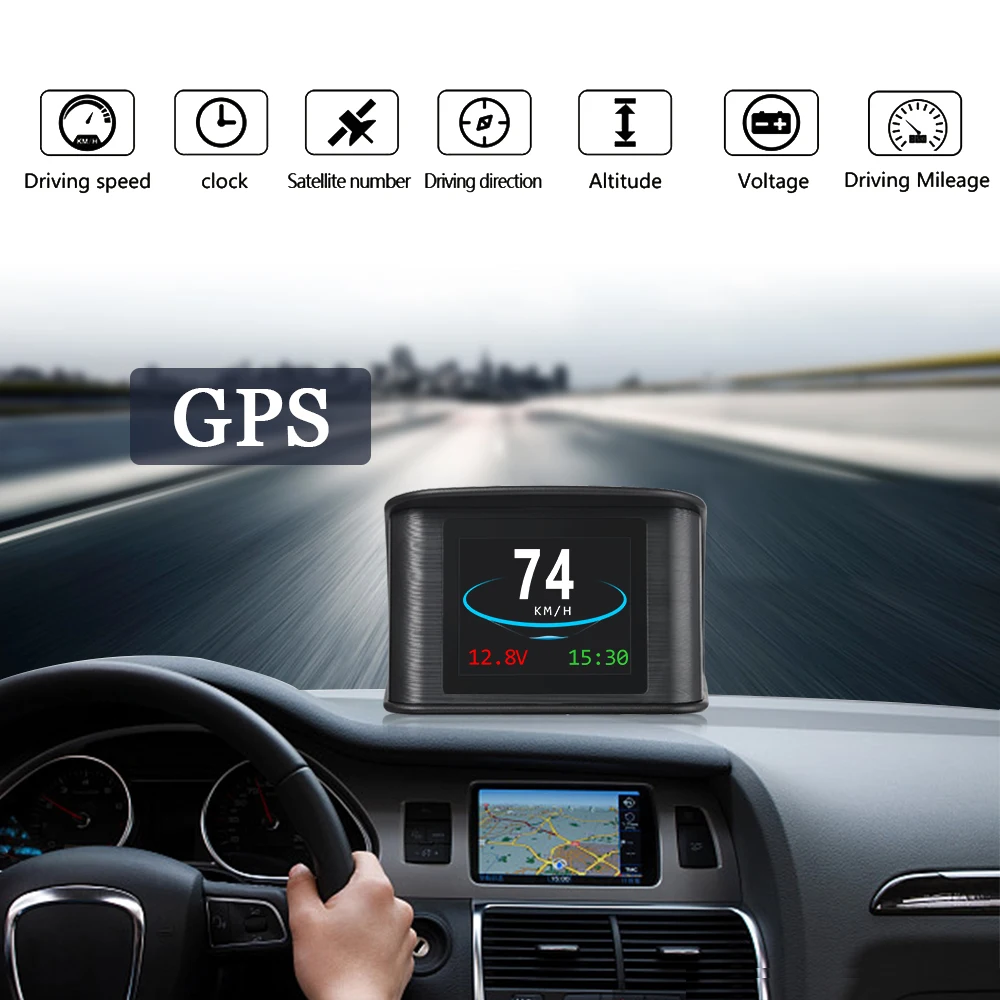 

QC T600 GPS Speedometer HUD Car Mounted Head Up Display High-definition LCD High-definition LCD Meter Instrument Universal