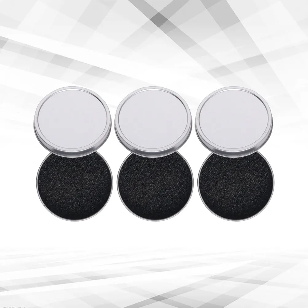 3 Pcs Makeup Brush Cleaning Box Color Remover Sponge Double Layer Efficient Reusable Compact Tin Travel Brushes