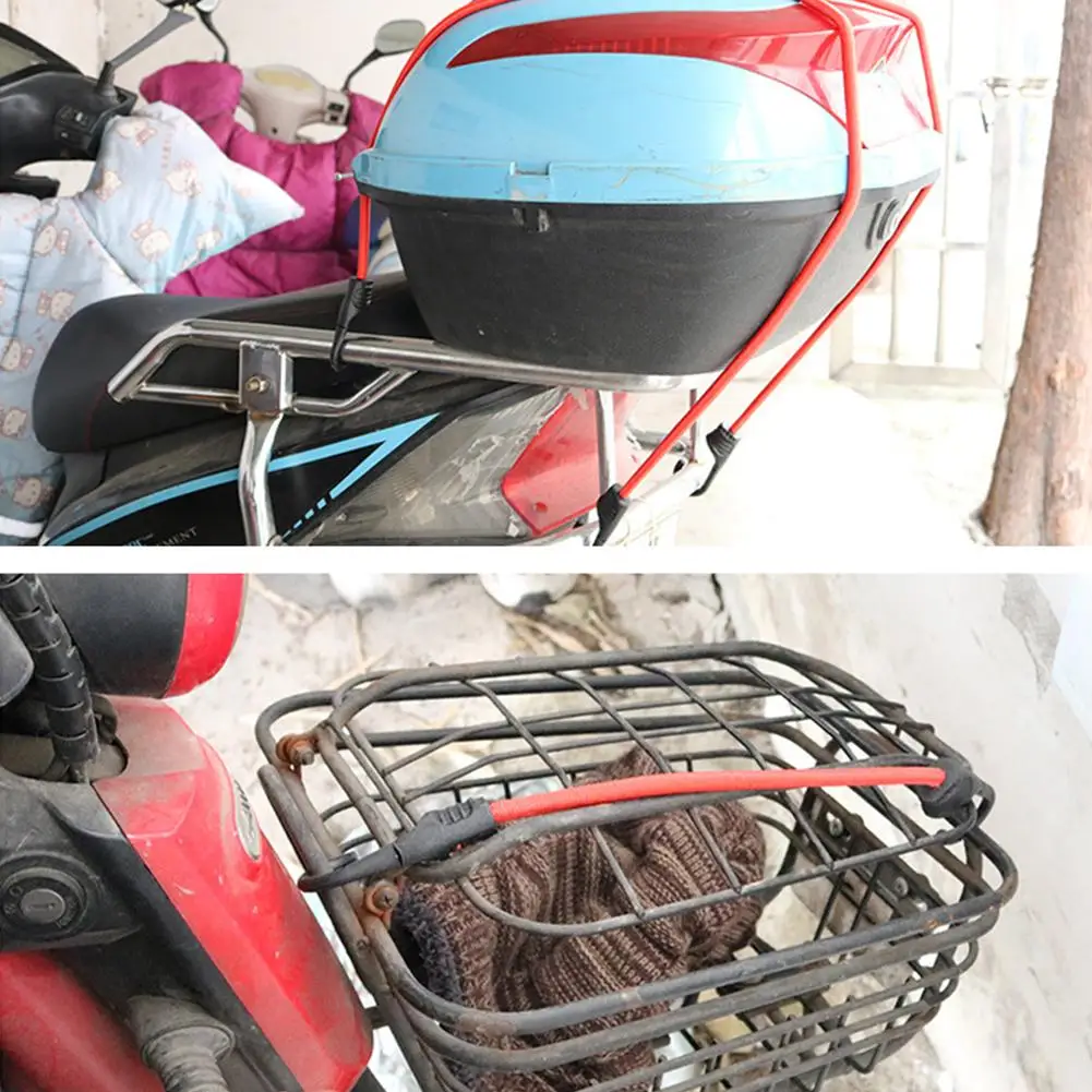 Adjustable Motorcycle Elastic Luggage Rack With Hooks Rope Ransport Bungee Cord Cargo Net Hooks Straps Bike Cargo Accessories