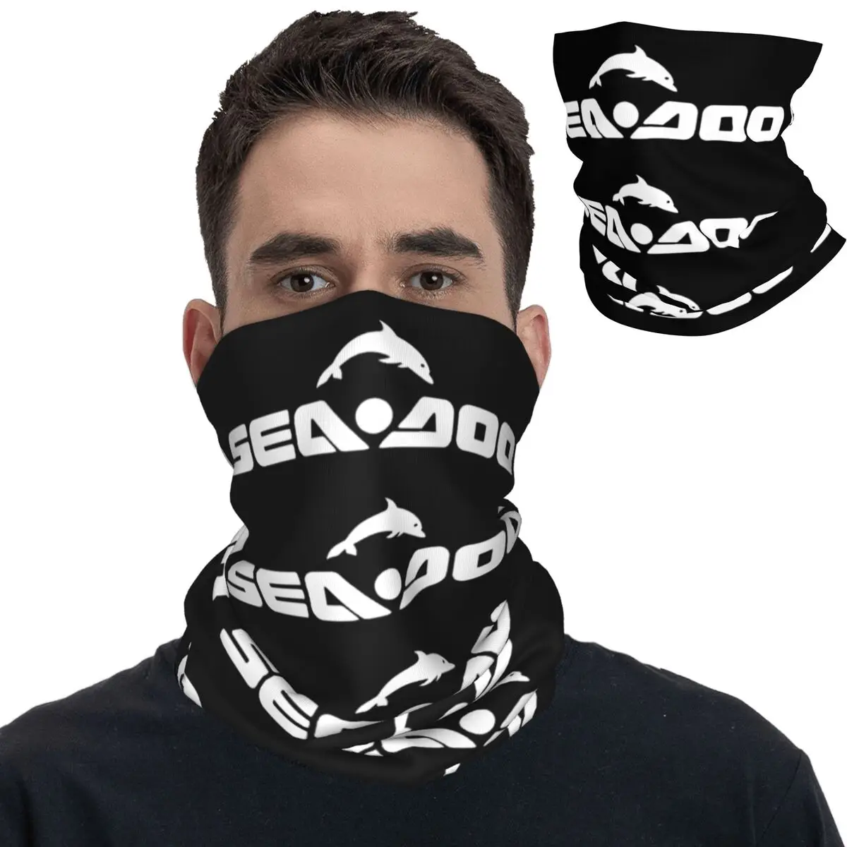 Seadoo Logo Bandana Neck Cover Printed Jetski Boats Wrap Scarf Multifunctional Cycling Scarf Riding Unisex Adult Breathable