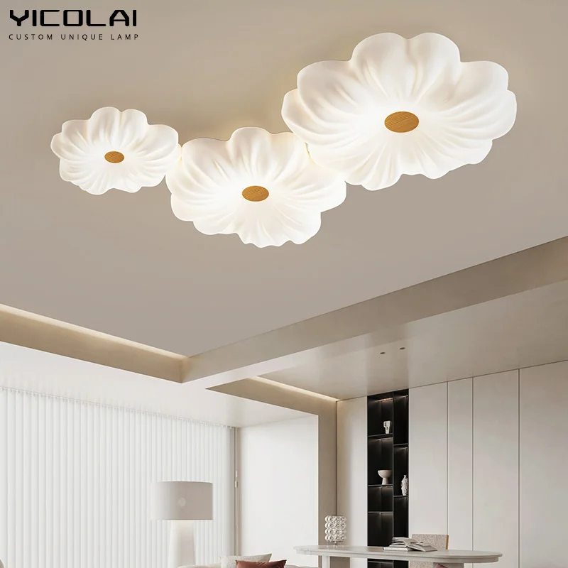 

Personality Decor Flower LED Ceiling Chandelier Hanging Lamps For Bedroom Living Dinning Study Room Kitchen Home Bright Lustres