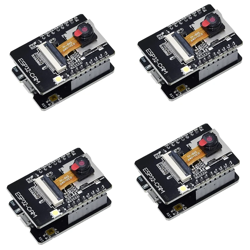 

4-Pack ESP32-CAM WiFi Bluetooth Board ESP32-CAM-MB Micro-USB to Serial Port CH340G with OV2640 2MP Camera Module