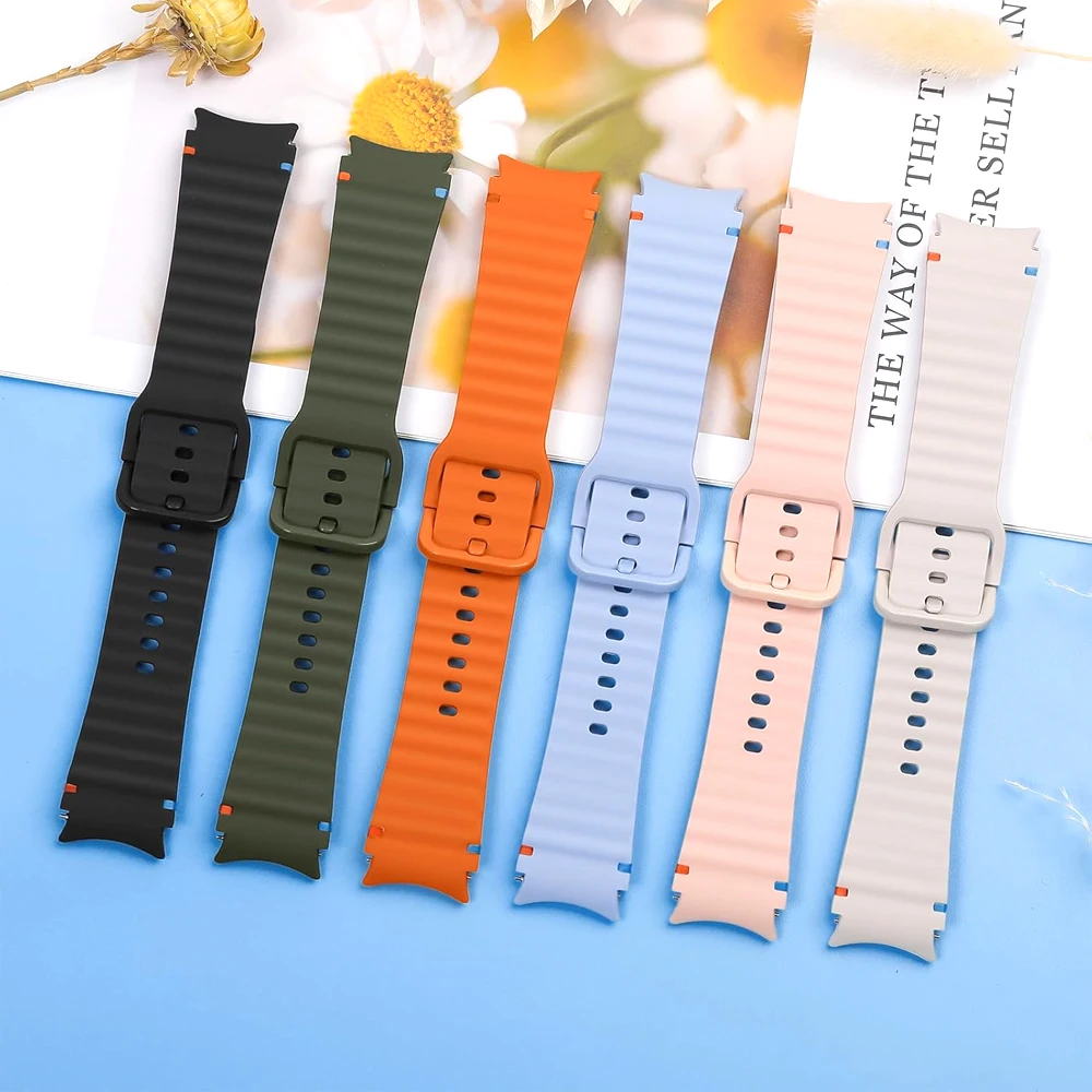 Спортивный ремешок для Samsung Galaxy watch 7/FE/4/5/6 classic/5 Pro 40 44 мм без зазоров браслет correa силиконовый ремень Galaxy watch 7 ремешки