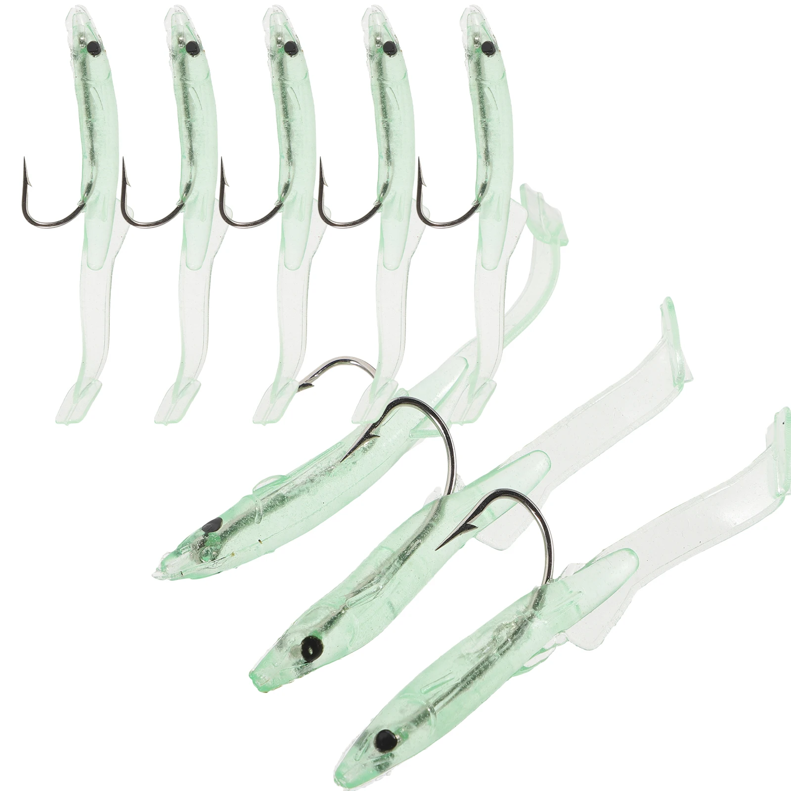 

8 Pcs Light Glowing Silicone Fish Bait Practical Fishing Tool Fixture Artificial Fake Baits Large Soft