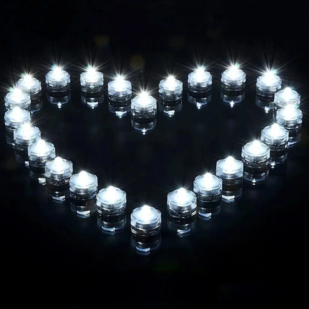 

12 Pcs LED Waterproof C Lamp Round Submersible Tea Light Aquarium Pool Underwater Decor LED Electronic C les