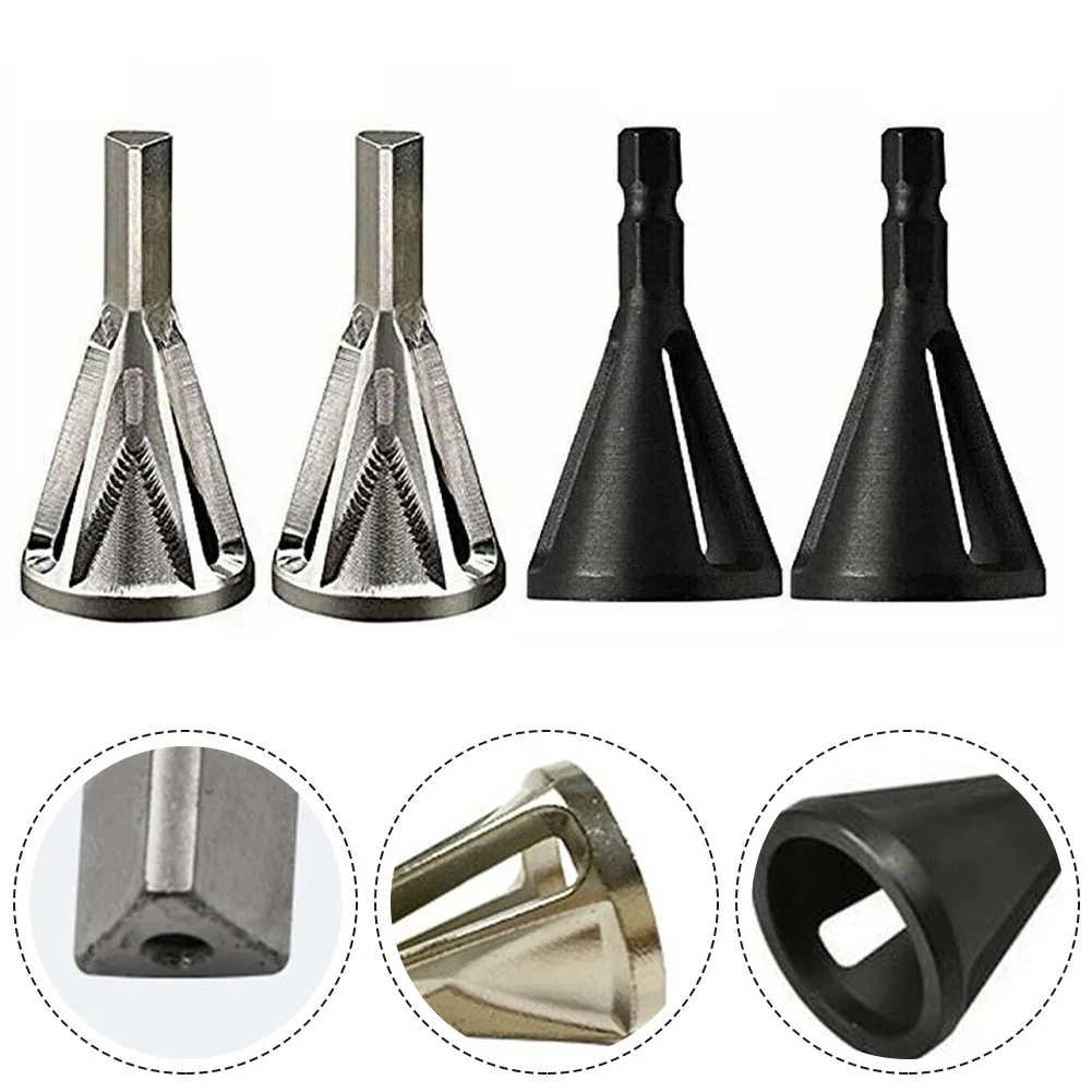 Deburring Externo Chanfro Ferramenta, 1/4 "Hex Shank, Triangular Shank, Remover Burr, Broca para Metal, 4Pcs