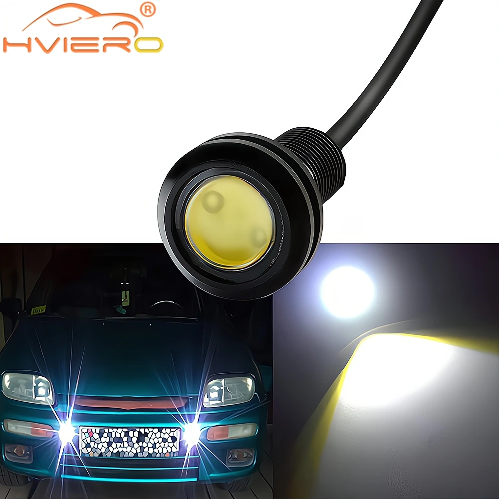 18mm Auto Eagle Eye Lamp Backup Reversing Signal Car Led Daytime Running Light Waterproof  Vehicle Head Lantern Multiple Colors