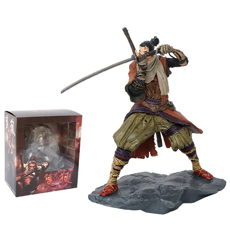 Sekiro Shadows Die Twice Wolf Action Figure Toys Figuras Anime GK Statue 20cm PVC Collection Model Gift for Children Decoration