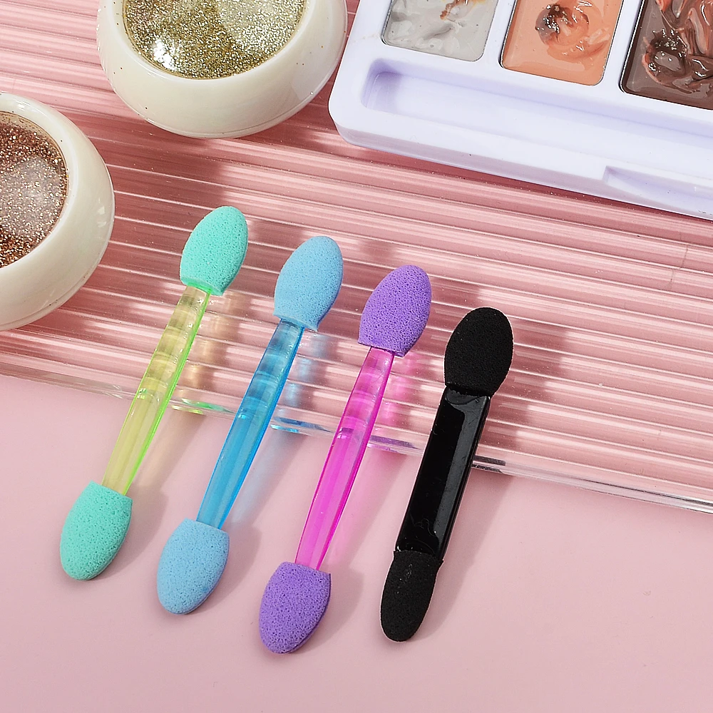 20Pcs/Lot Nail Powder Brushes Sponge Glitter Picking Disposable Double Sided Eyeshadow Applicators Brush nail accessories
