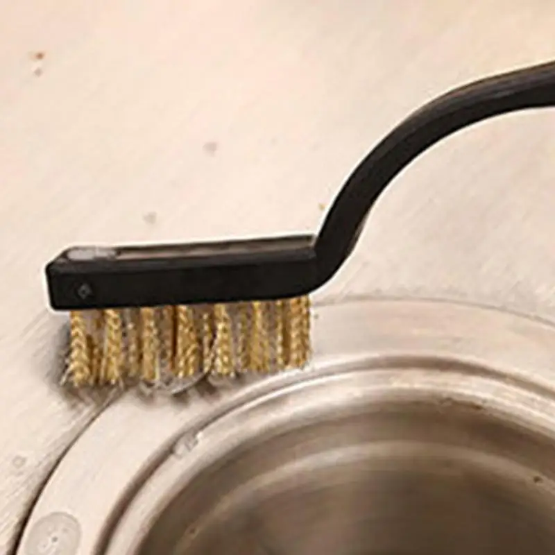 Wire Brush Set Sturdy Kitchen Strong Decontamination Wire Brush Copper Brush Cooktop Cleaning Brush For Cleaning Paint Dirt