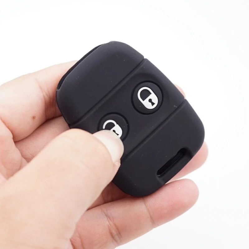 Cocolockey Rubber Silicone Key Cover Fit for Rover MG Land Rover Defender Freelander 2 Buttons Remote Key Holder Bag Protector