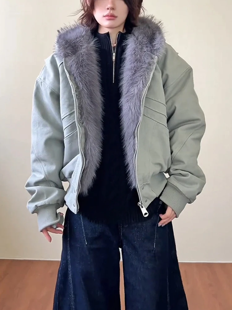 Męska zimowa parka American Sle, ocieplana, z syntetycznym futrem, wyściełana aksamitem i bawełną, młodzieżowa, modna, dopasowany krój.