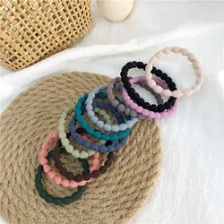 Cute Autumn and Winter Dark Bean Rubber Band Seamless High Elastic Daily Foundation Hair Band South Korea Elastic Hair rope3pcs